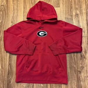 Nike Georgia Bulldogs Hoodie Youth Boys Large Red Therma-FIT Center Swoosh